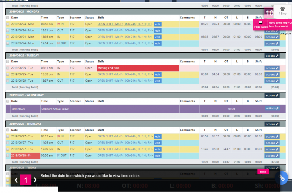 In-Depth Clock or Time Entry Management - Clock System | Time And ...